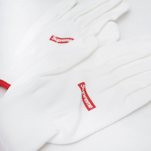 SUPREME RUBBERIZED GLOVES WHITE