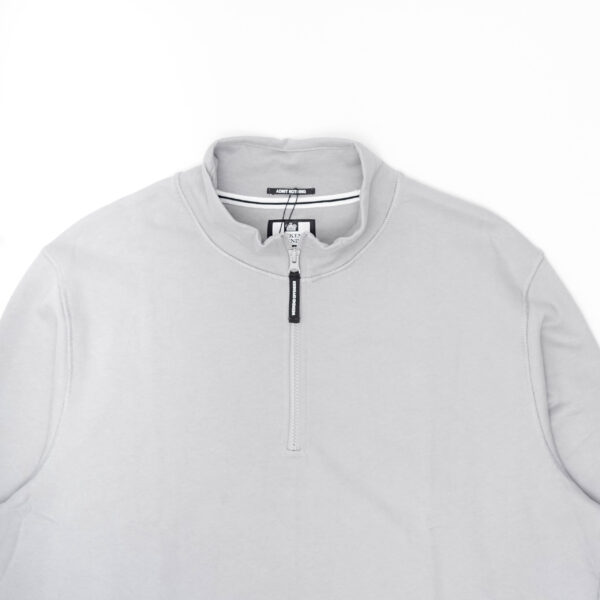 DSC03092 WEEKEND OFFENDER KRAVIZ QUARTER ZIP SWEATSHIRT SMOKEY GREY