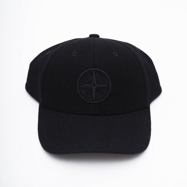 DSC03160 STONE ISLAND EMBROIDERED BASEBALL CAP BLACK