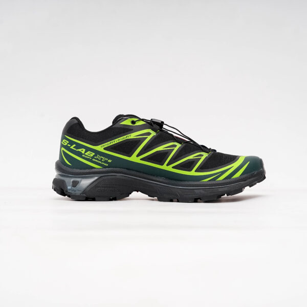 DSC00065 SALOMON XT-6 TRAINERS IN BLACK AND NEON GREEN
