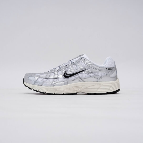 NIKE P-6000 WHITE BLACK ARGENT METALLIC