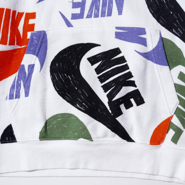 NIKE HOODIE AOP WHITE MULTICOLOR