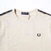 FRED CONTRAST TAPE RINGER T SHIRT OATMEAL
