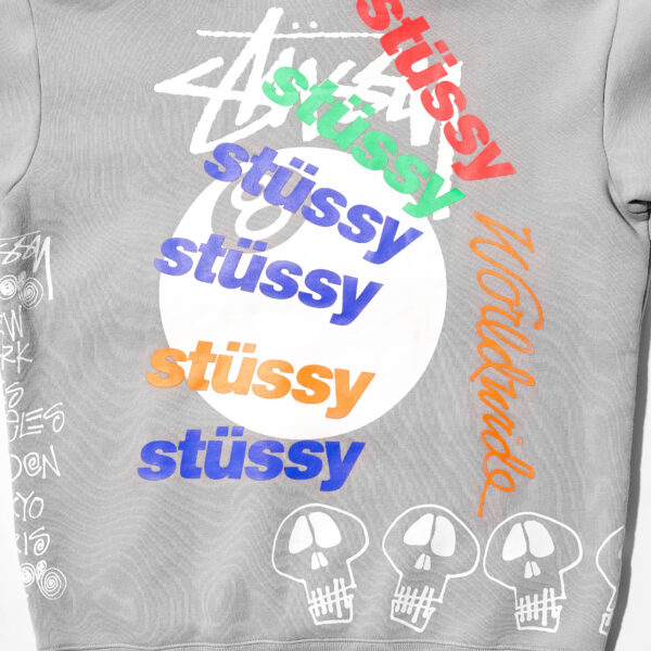 STUSSY TEST STRIKE FLEECE HOODIE GREY