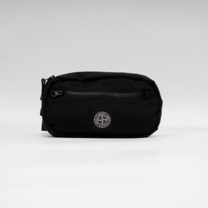 STONE ISLAND LOGO PATCH BELT BAG JUNIOR BLACK