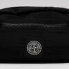STONE ISLAND LOGO PATCH BELT BAG JUNIOR BLACK