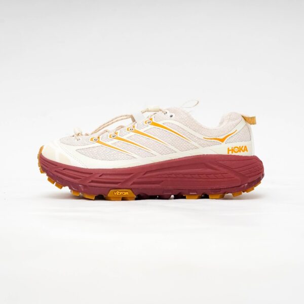 HOKA MAFATE THREE 2 VANILLA VARSITY BURGUNDY